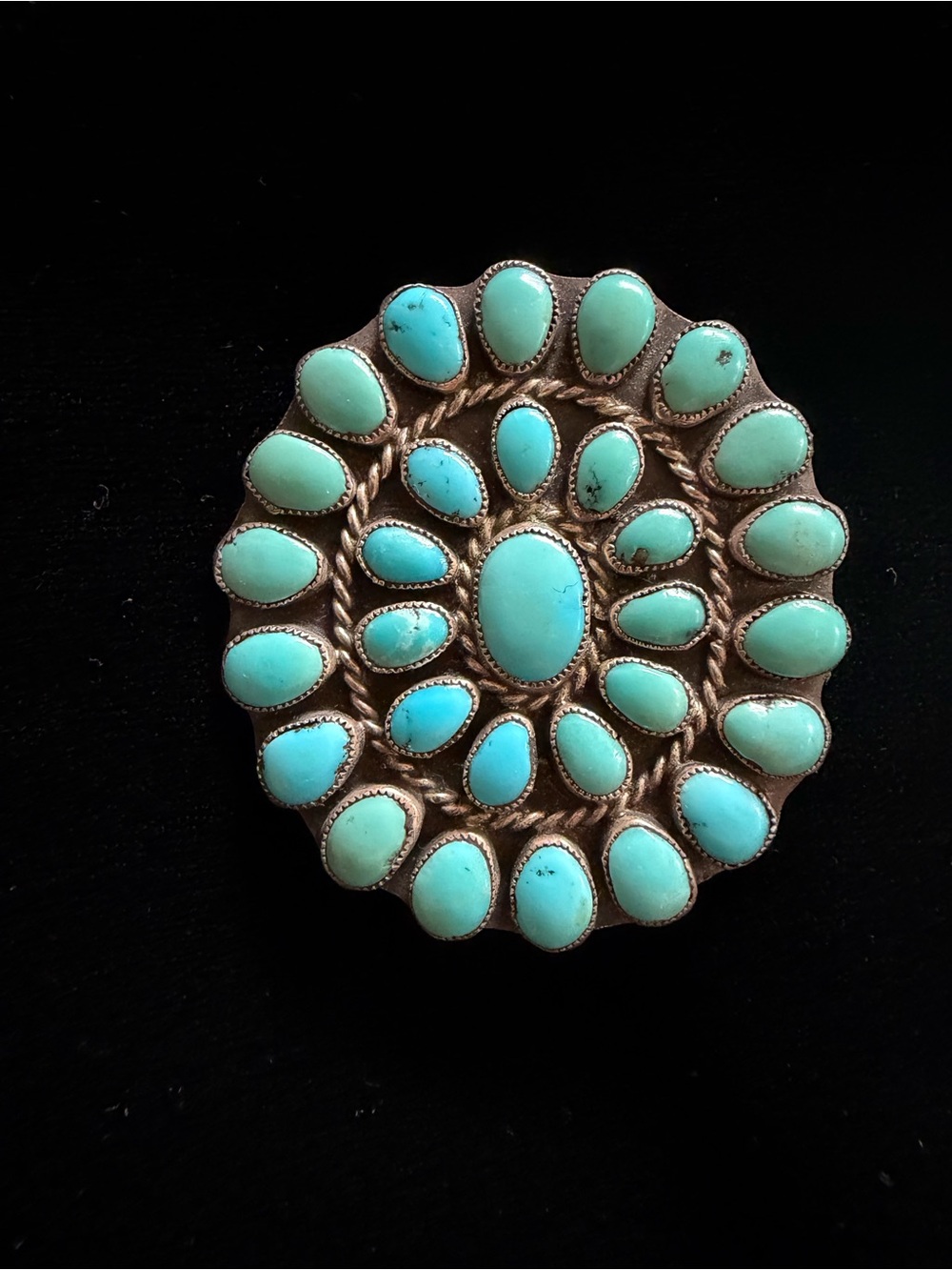 Vintage turquoise Navajo brooch